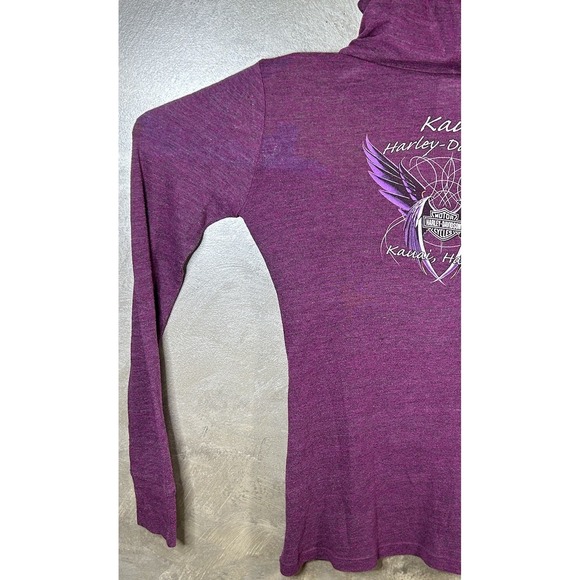 Harley Davidson Hoodie Womens M Purple Lightweight Hoodie Pullover Hawaii - Picture 14 of 15